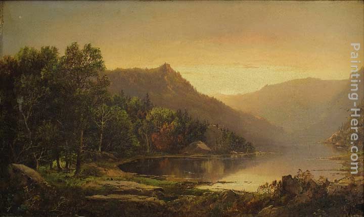 New England Mountain Lake at Sunrise painting - William Louis Sonntag New England Mountain Lake at Sunrise art painting